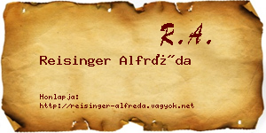 Reisinger Alfréda névjegykártya